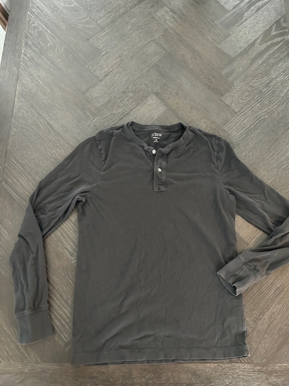 J. Crew Black Long-Sleeve Henley Top